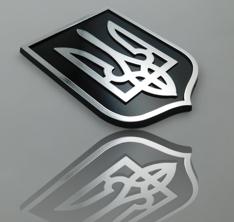 Car Chrome Decals PLNP-UBC Ukraine Trident Tryzub Black Chrome Plastic car Emblem Decal Sticker Crest UBC - Image 5